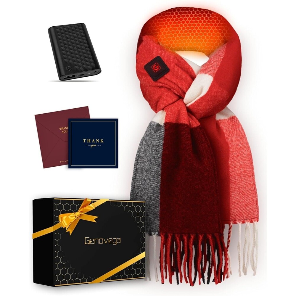 Genovega Heated Scarf Rechargeable Gift for Women Mom Wife Novia Navidad NIB